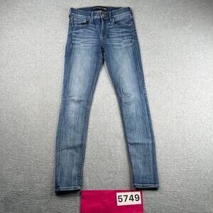 Express Jeans Legging Mid Rise Womens Size 0R Distressed Blue